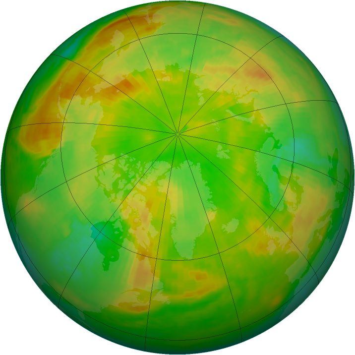 Arctic ozone map for 17 June 1987